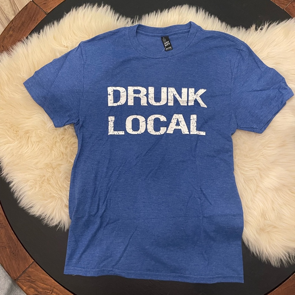 District Drunk Local Tee Blue
